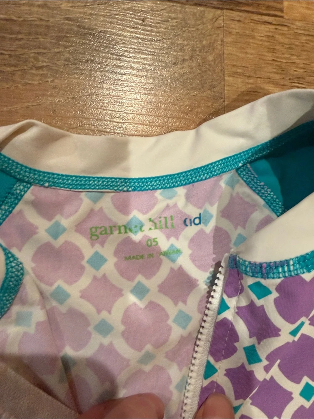 Kids Purple & Teal 3-Piece Swim Set - Rash Guard, Bikini Top & Bottom Size 5